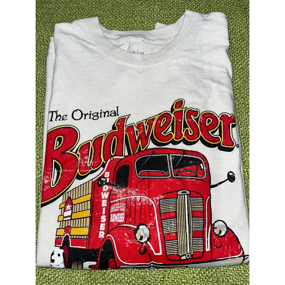 Brew City The Original Budweiser Cream T-shirt size XL brew city truck‎